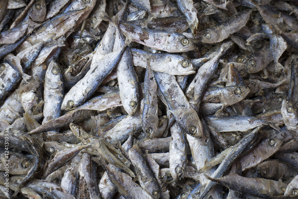 Pile of dried salted fish