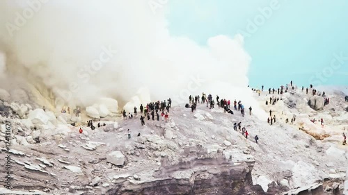 kawah ijen volcano nature footage background photo
