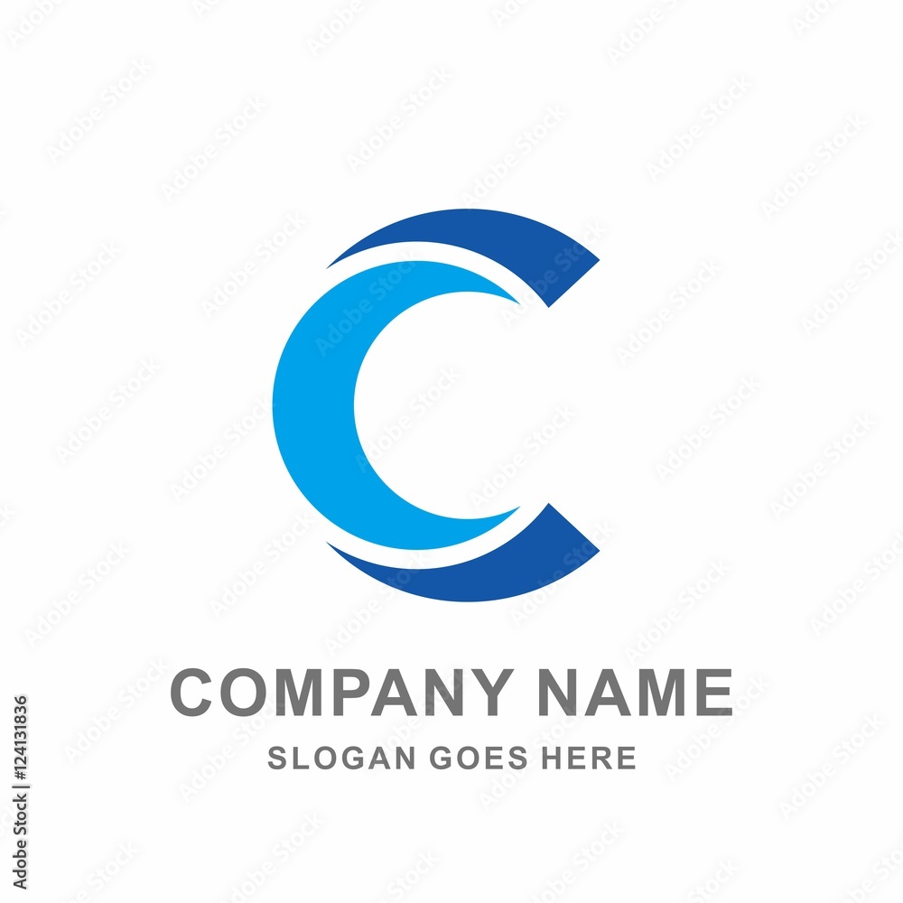 Monogram Letter C Cropping Circles Vector Logo Design Template Monogram Letter C Cropping Circles Vector Logo Design Template