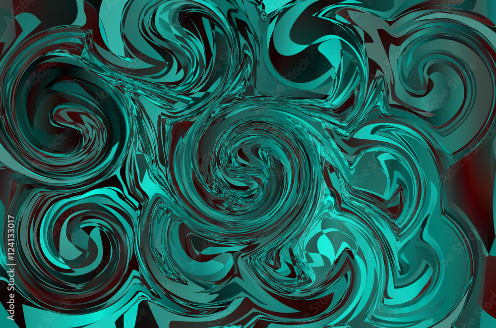Colorful psychedelic blue background made of interweaving curved Colorful psychedelic blue background made of interweaving curved