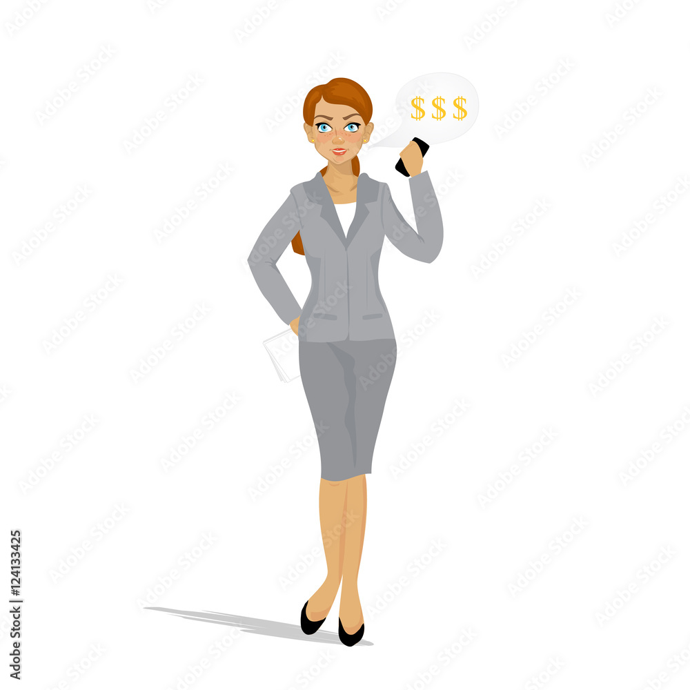 Elegant business on the phone. Business woman planning big proje Elegant business on the phone. Business woman planning big proje