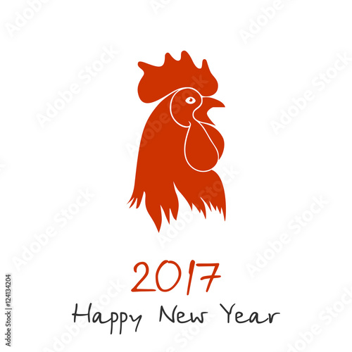 Red cock Happy New Year