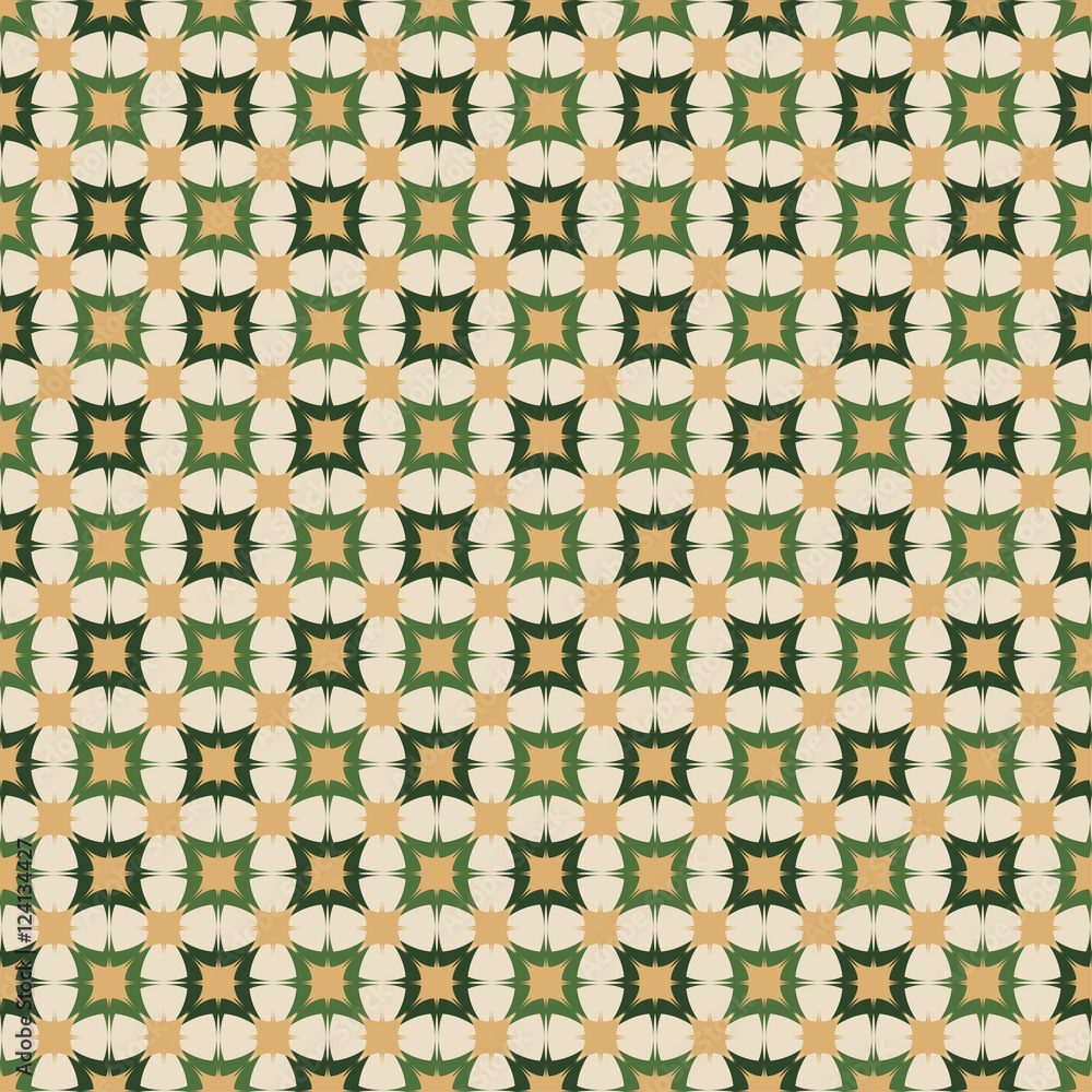 Seamless background pattern with repeating square green khaki ornament on the light background. Vector eps illustration Seamless background pattern with repeating square green khaki ornament on the light background. Vector eps illustration