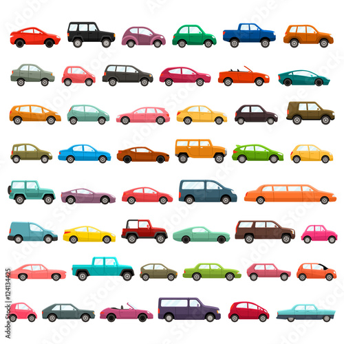 Car models icon set