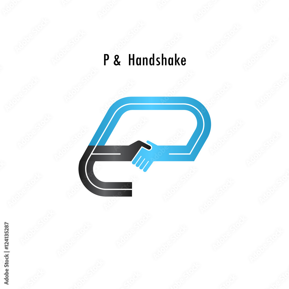 P- letter icon abstract logo design vector template. P- letter icon abstract logo design vector template.