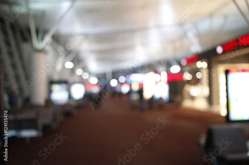 Blurry Lights of Airport Terminal