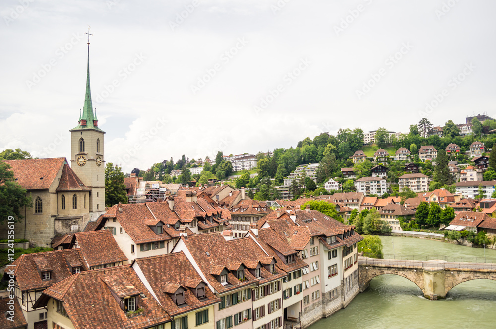 Panoramic view on the magnificent old town of Bern, capital of Switzerland