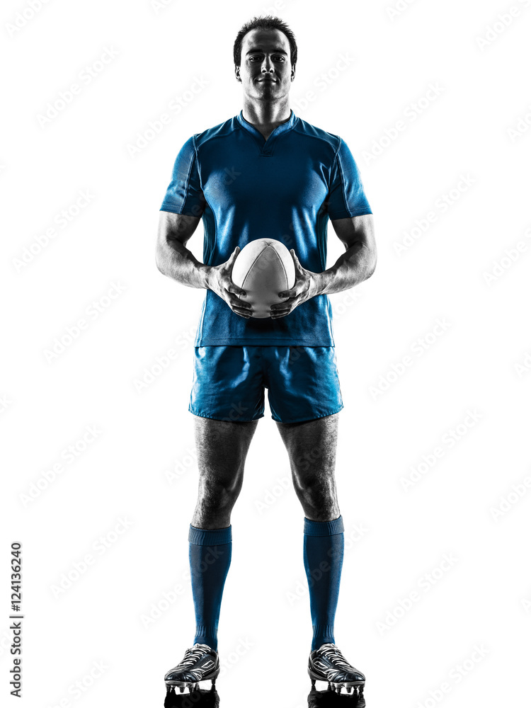 rugby man player silhouette isolated