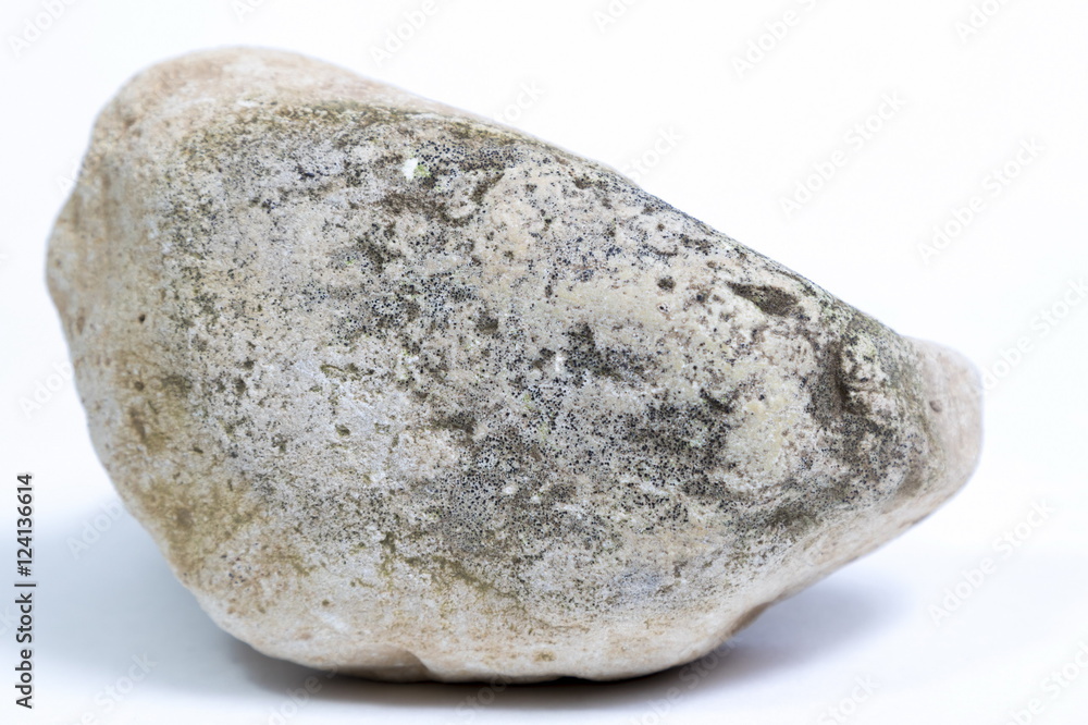 Obraz premium Single natural stone on white background