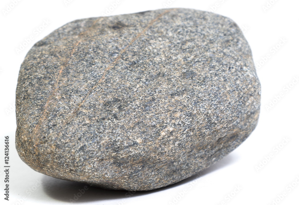 Single natural stone on white background Single natural stone on white background