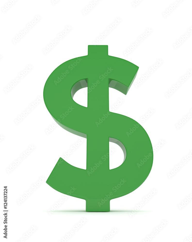 Isolated green dollar sign on white background. American currency. Money green economy symbol. 3D rendering. Isolated green dollar sign on white background. American currency. Money green economy symbol. 3D rendering.