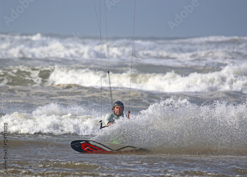 kitesurfer in waves