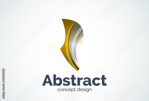 Abstract wave logo template, smooth motion concept