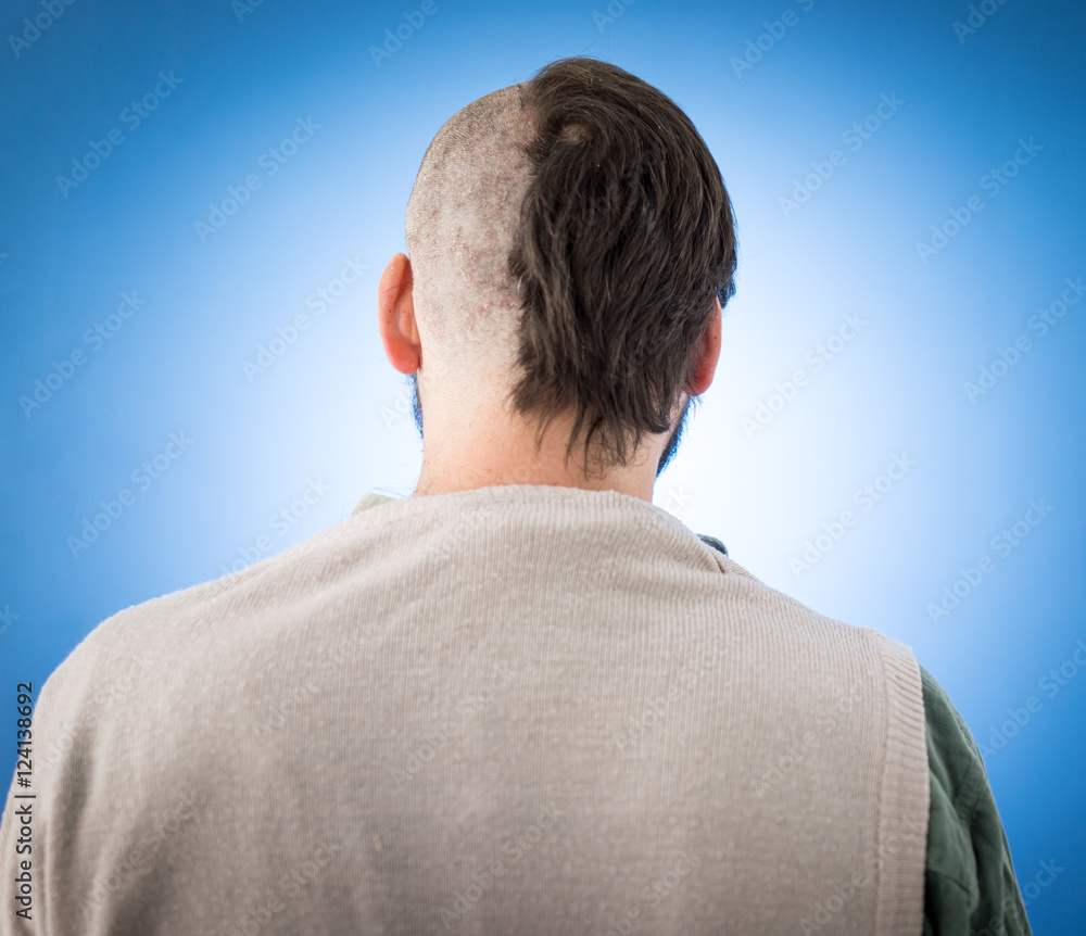 Conceptual two sides face portait photo of a man Conceptual two sides face portait photo of a man