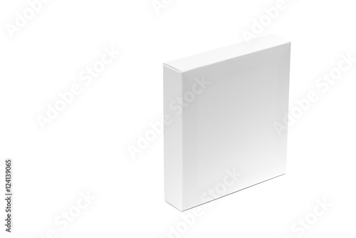 White box or white paper package box isolated on White backgroun © pookpiik