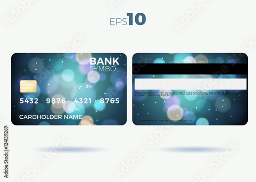 Credit card modern design with a blue abstract background