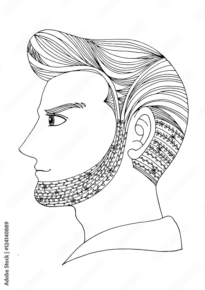 smart men hair style, barber shop vector illustration design drawing Stock  Vector | Adobe Stock