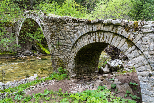 Traditional stone bridge in Thessalia, Greece