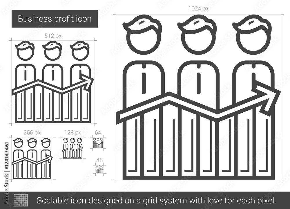 Business profit line icon. Business profit line icon.