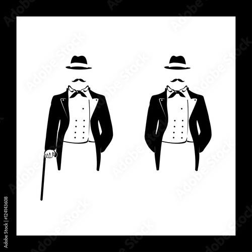 Silhouette of the gentleman in a fashionable suit