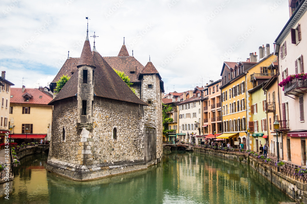 The Palais de l'Isle and Thiou river in Annecy, France