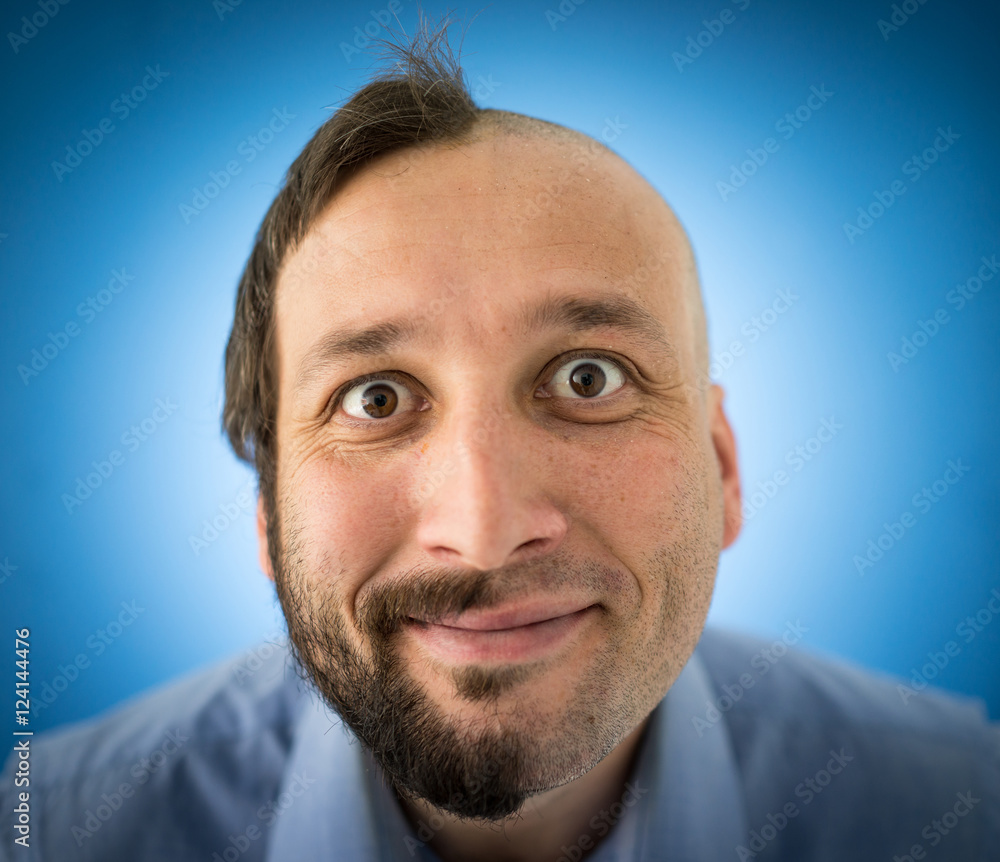 Fototapeta premium Conceptual two sides face portait photo of a man