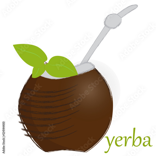 vector illustration of calabash to yerba mate