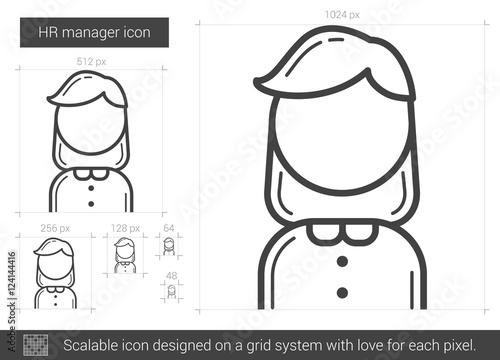 HR manager line icon.