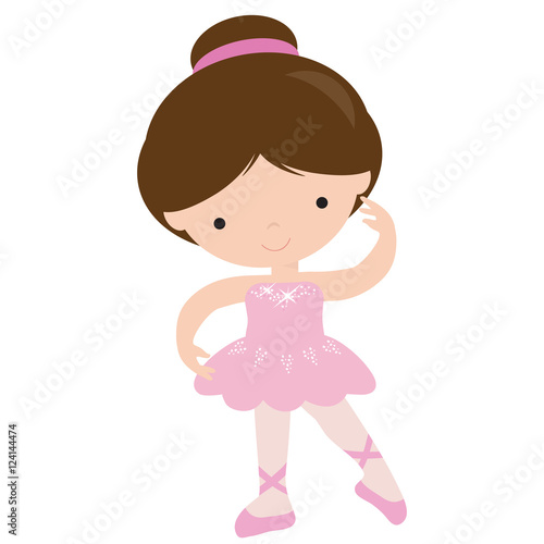 Pretty ballerina vector cartoon  illustration
