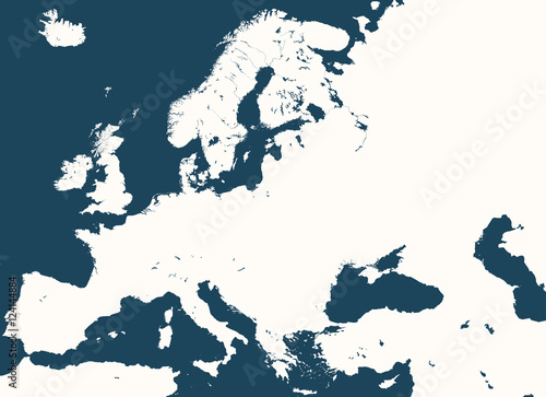 high detailed vector silhouette of Europe map