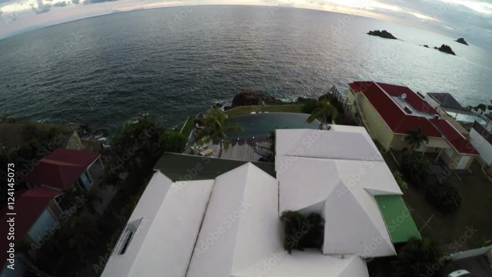 Luxury real estate scenic aerial paradise, St. Barts, Caribbean Islands