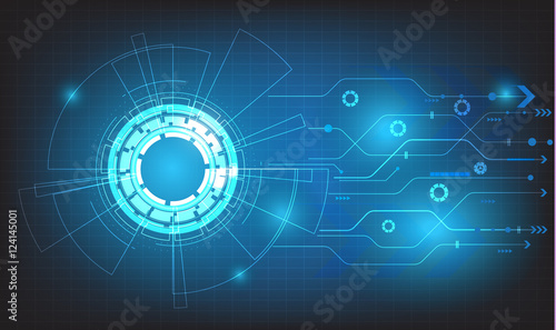 vector tech circle and technology background,digital business background.
