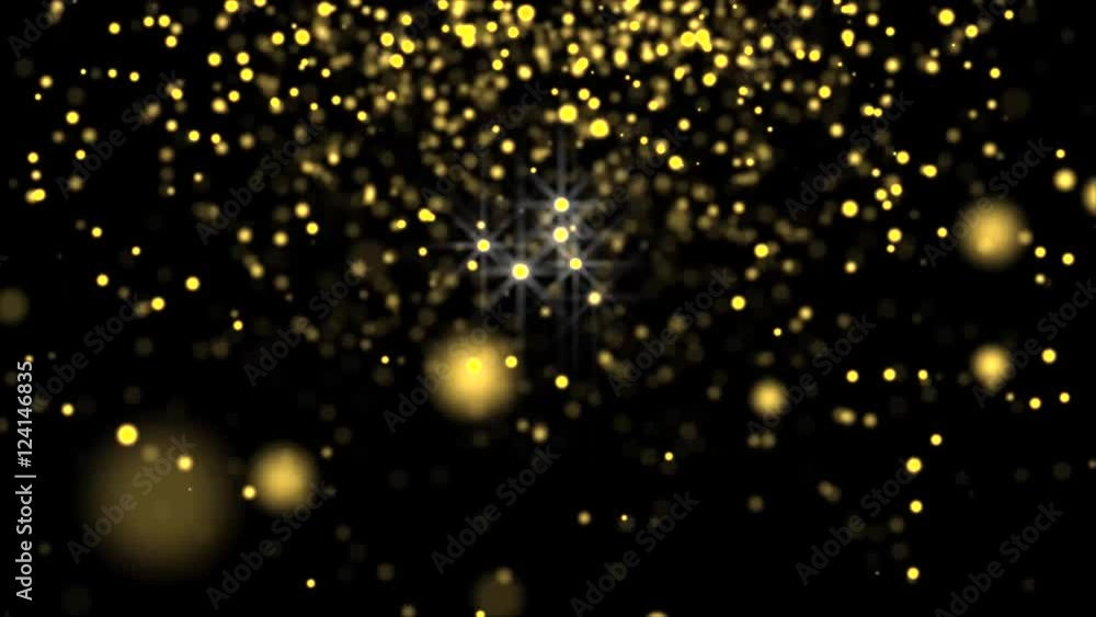 Glowing star particle in random direction 3D render abstract background animation motion graphic with copy space on black background Glowing star particle in random direction 3D render abstract background animation motion graphic with copy space on black background