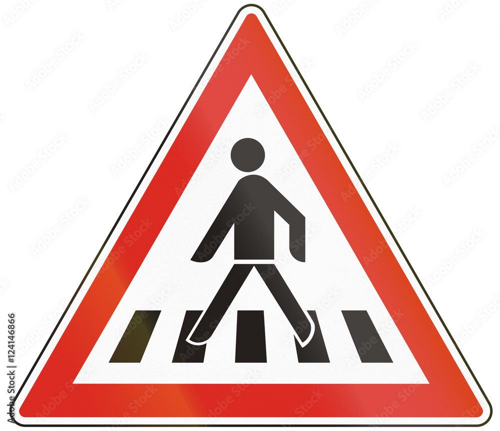 Road sign used in Hungary - Pedestrian crossing Road sign used in Hungary - Pedestrian crossing