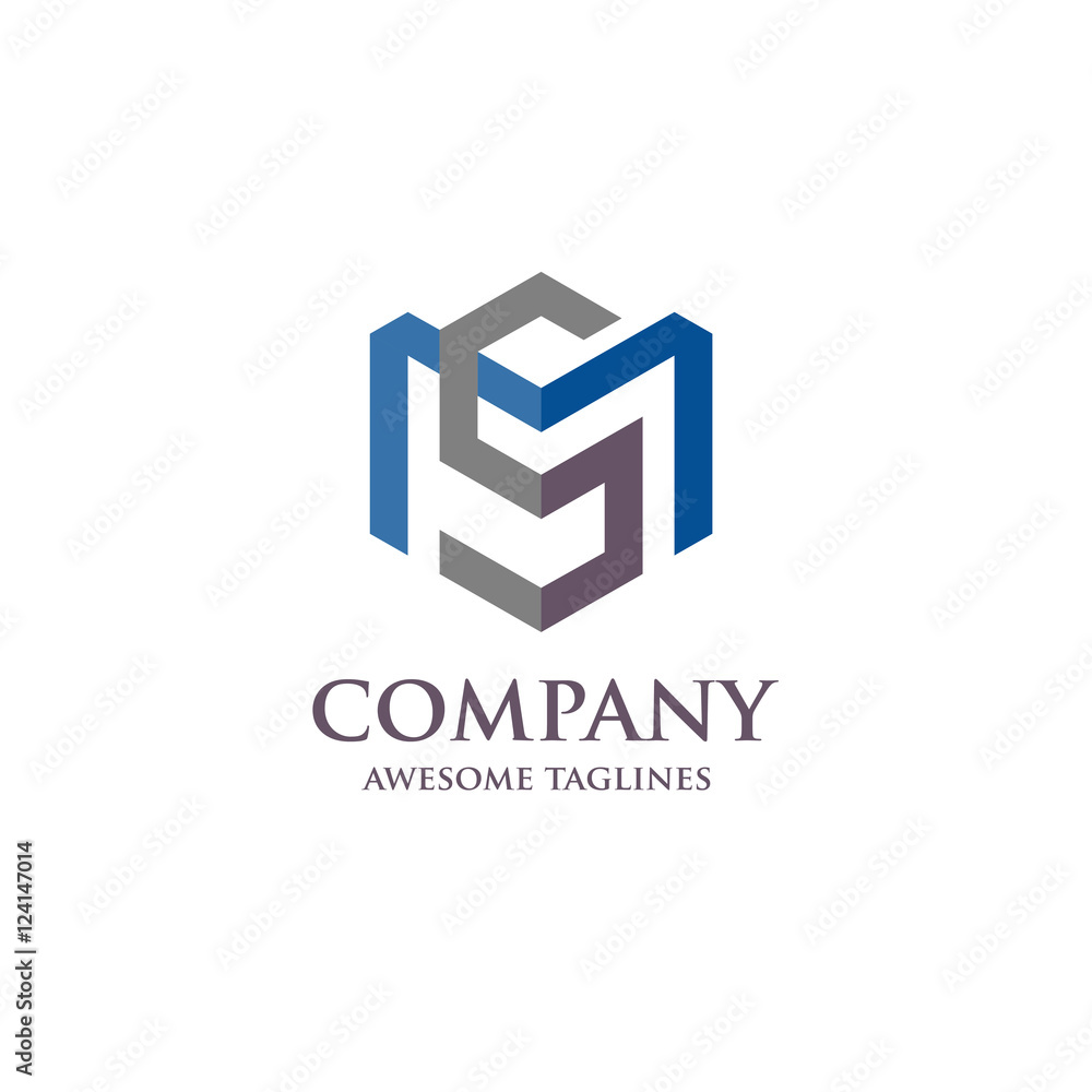 Letter MS logo set, strong elegant classy concept. creative letter SM template logo set
