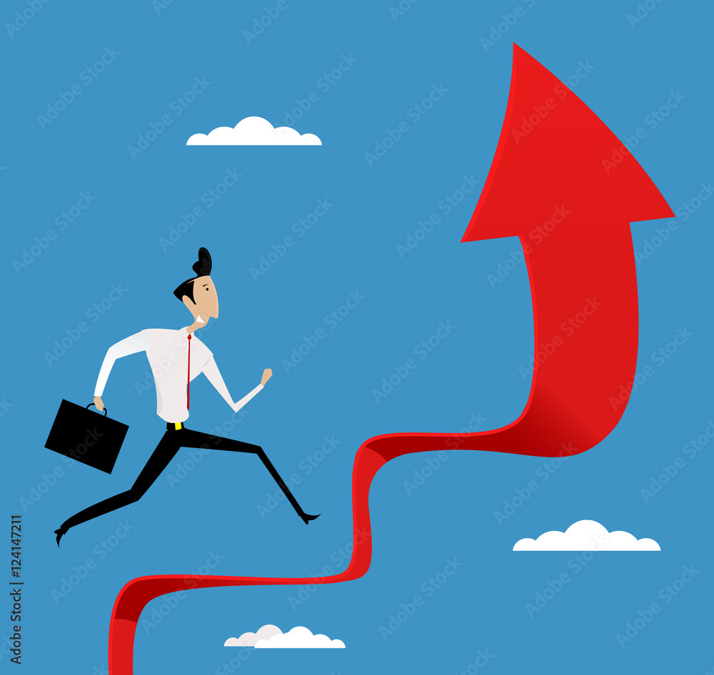 Running Businessman Stair Running Businessman Stair