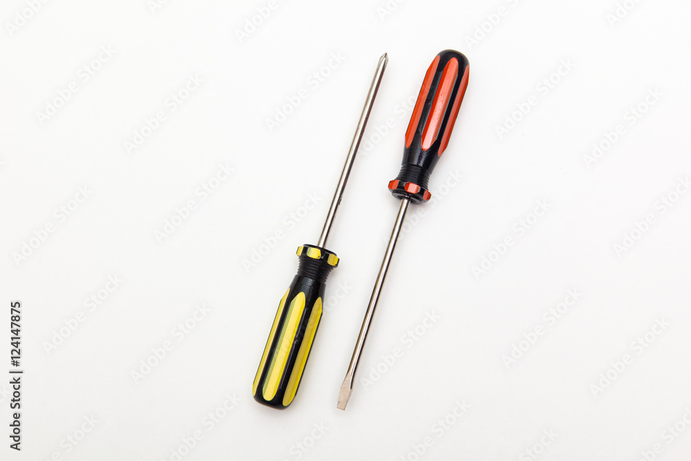 colorful screwdrivers on white backgrounds colorful screwdrivers on white backgrounds
