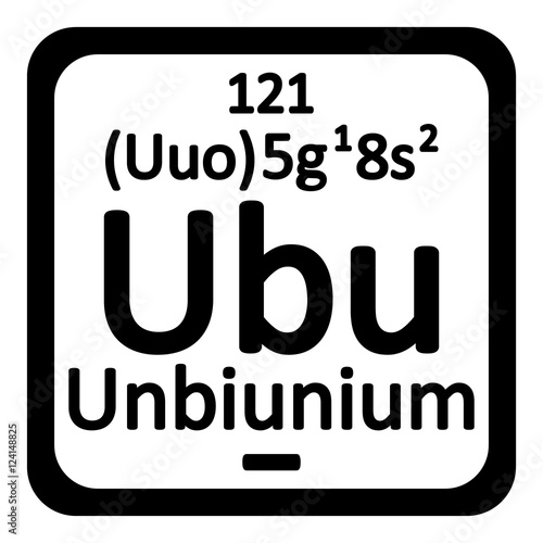 Periodic table element unbinilium icon.