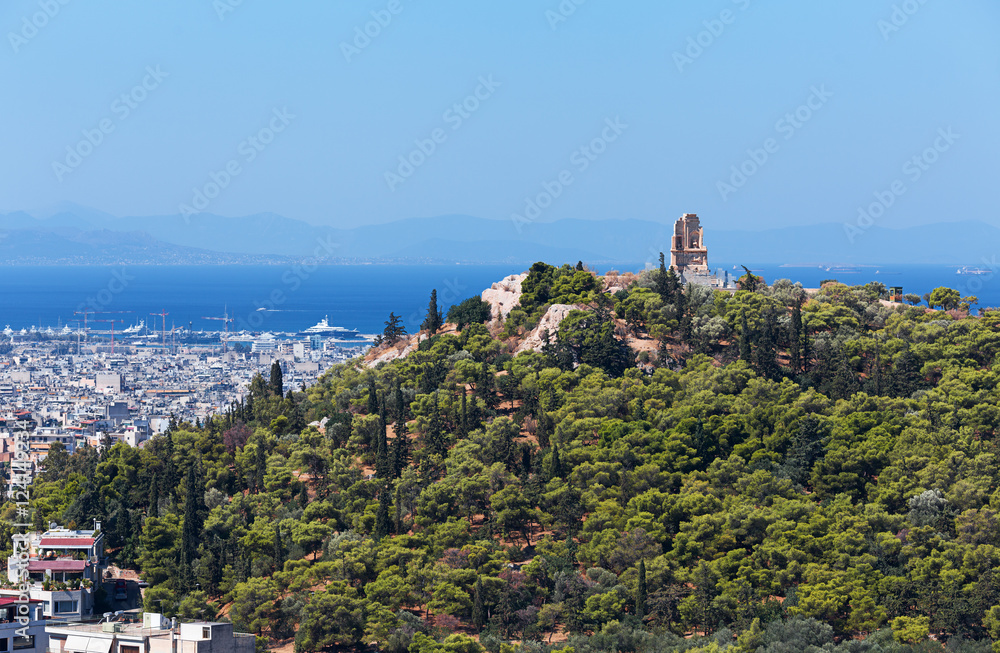 The Philopappos Monument on top of Mouseion Hill, Athens