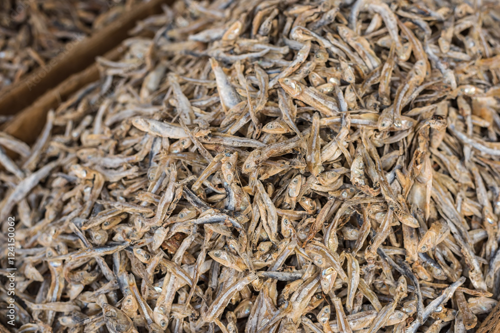 Dried fish in the market Dried fish in the market