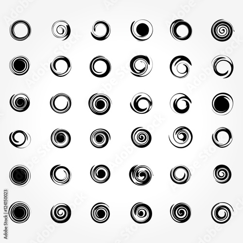 Abstract Spiral Set Vector illustration