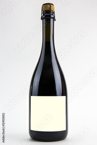 Red wine bottle isolated on white background