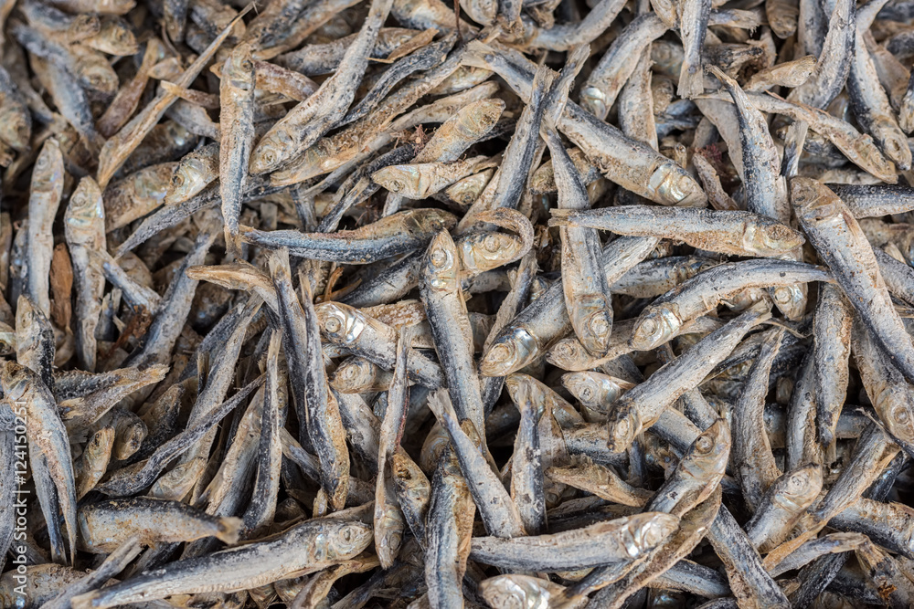 Dried fish in the market