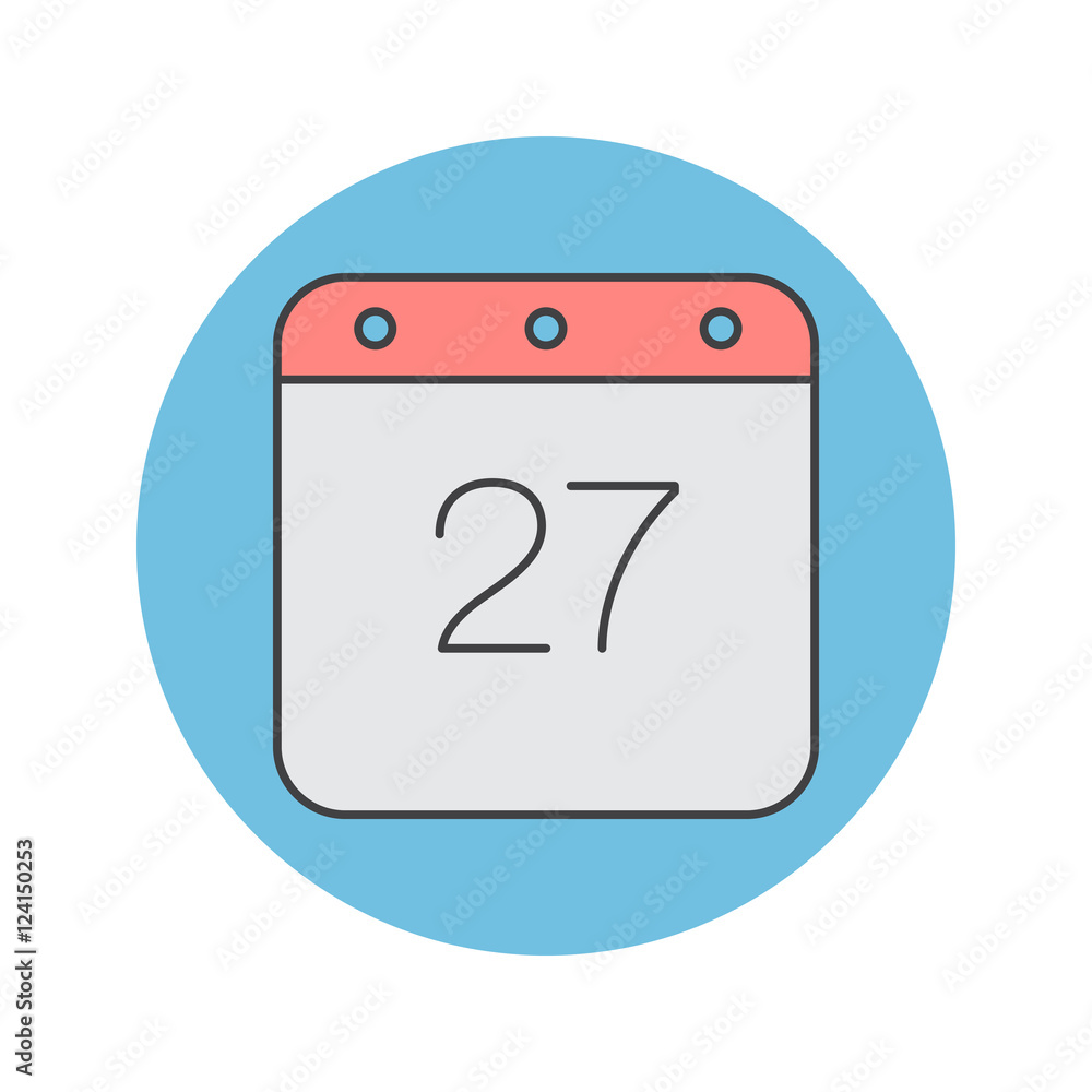 Calendar thin line icon, filled outline vector logo illustration, linear colorful pictogram isolated on white Calendar thin line icon, filled outline vector logo illustration, linear colorful pictogram isolated on white