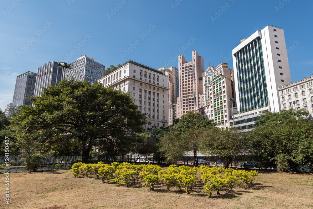 Buildings of Anhangabau Valley in Sao Paulo City