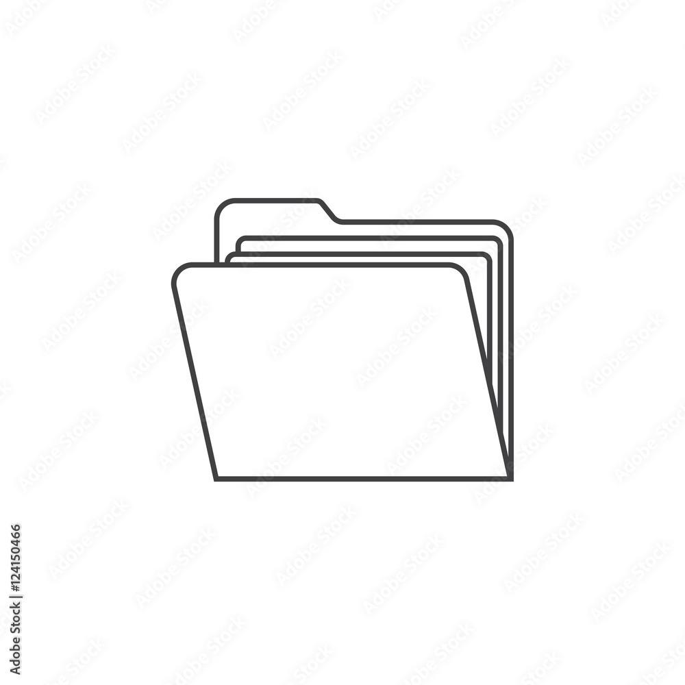 Folder thin line icon, portfolio outline vector logo illustration, linear pictogram isolated on white Folder thin line icon, portfolio outline vector logo illustration, linear pictogram isolated on white
