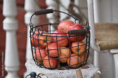Harvest time, fresh apples photo