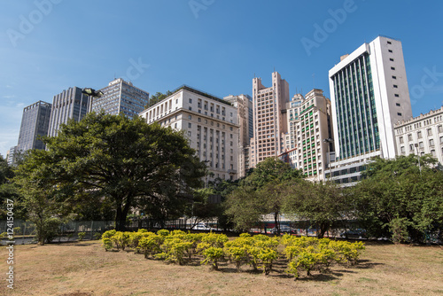 Buildings of Anhangabau Valley in Sao Paulo City