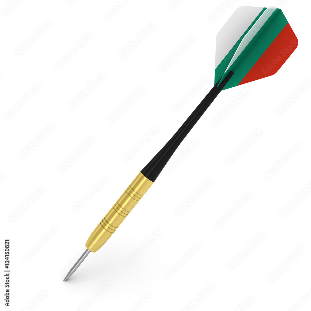 Dart with Bulgarian Flag Flight Isolated on White 3D Illustration