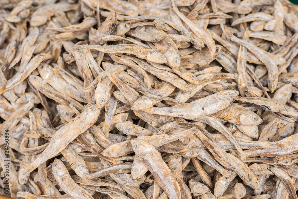 Dried fish in the market